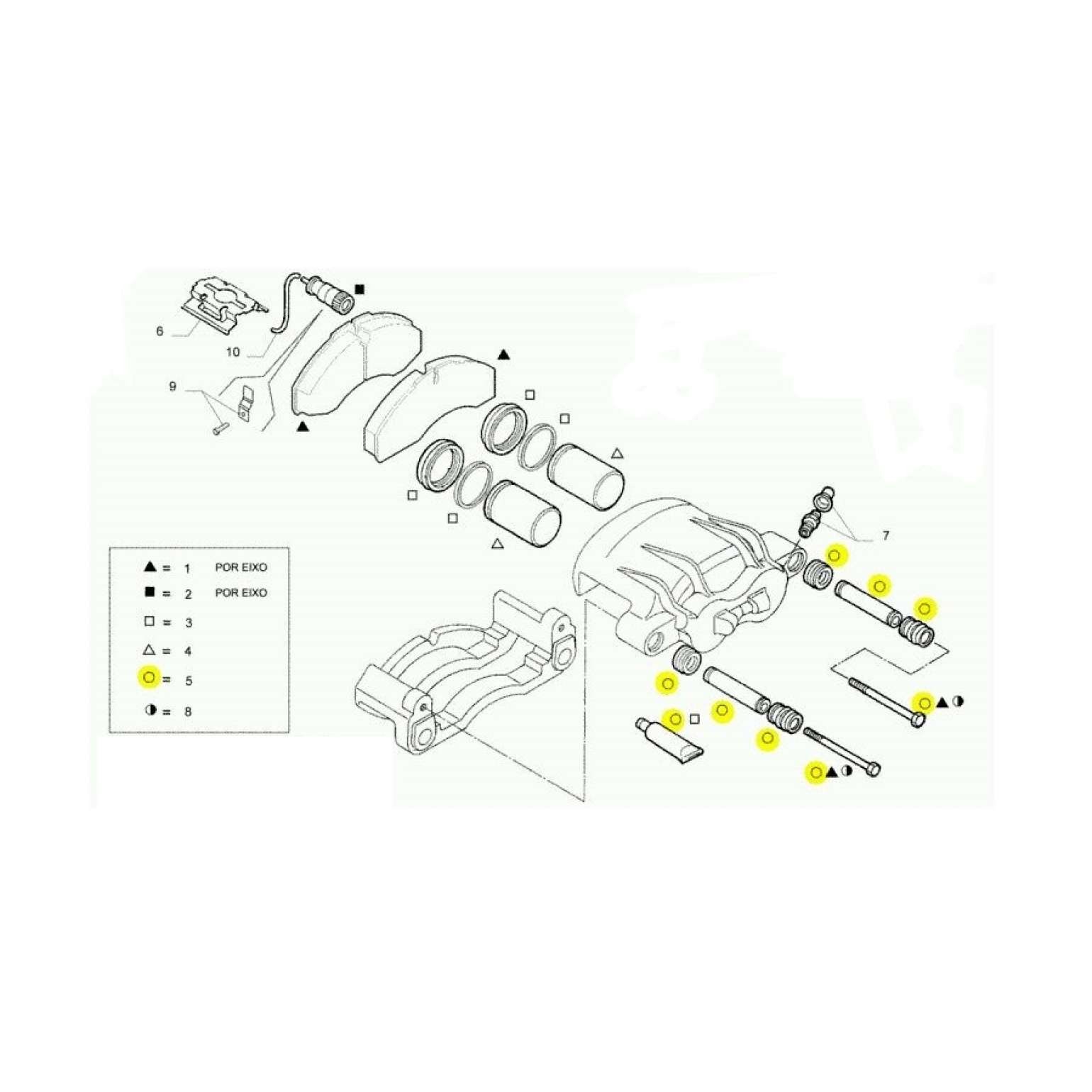 Kit Reparo da Pinça de freio 493162193A S...