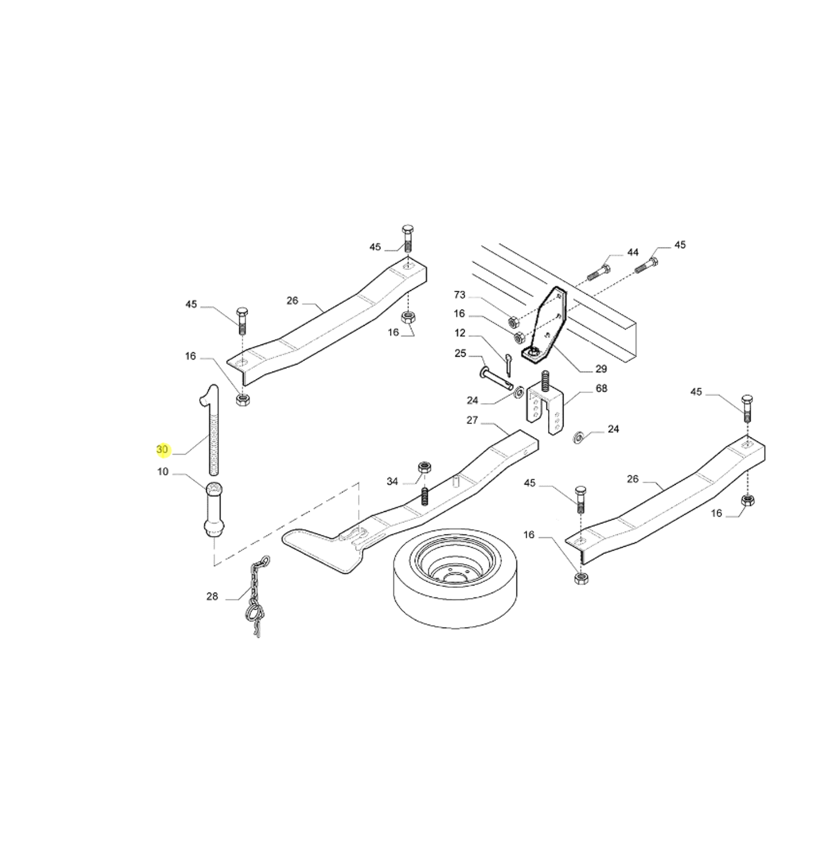 Haste Suporte Estepe Original Iveco Dail ...