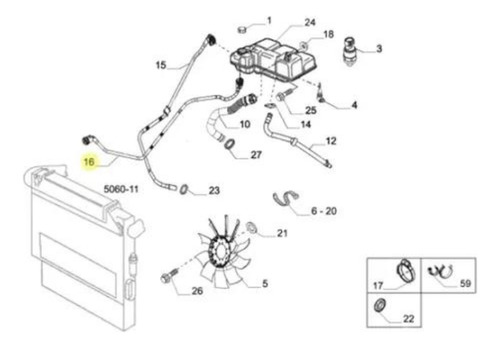 Mangueira Agua Radiador Original Iveco D ...