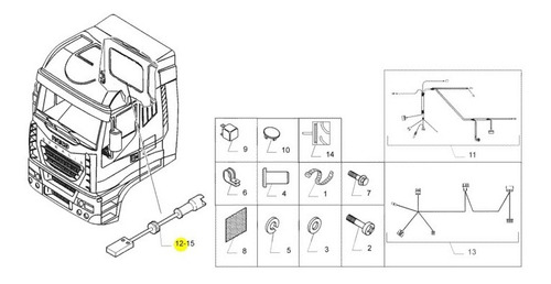 Sensor Trava Cabine Original Iveco 58012 ...