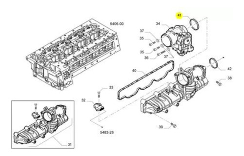 Junta Coletor Admissão Original Iveco 58 ...