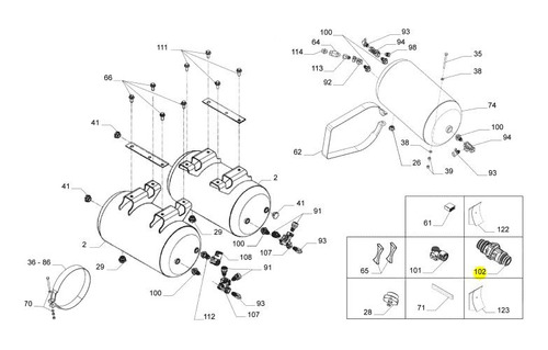 Bocal Tubulação Reservatório Ar Original ...
